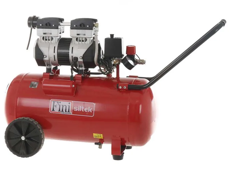 Fini Siltek 50 - Compresseur d'air électrique monophasé, oil-less - Moteur 1.3 CV - 50 L