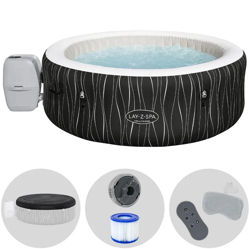 Bestway Lay-Z-Spa Hollywood AirJet 60059 ronde - Ø196x66 cm - Spa gonflable pour 4-6 personnes
