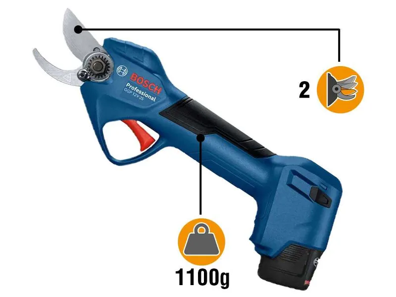 Bosch Professional GGP 12V‑25 - Sécateur électrique de taille - 12 V 3 Ah - Diamètre de coupe 25 mm