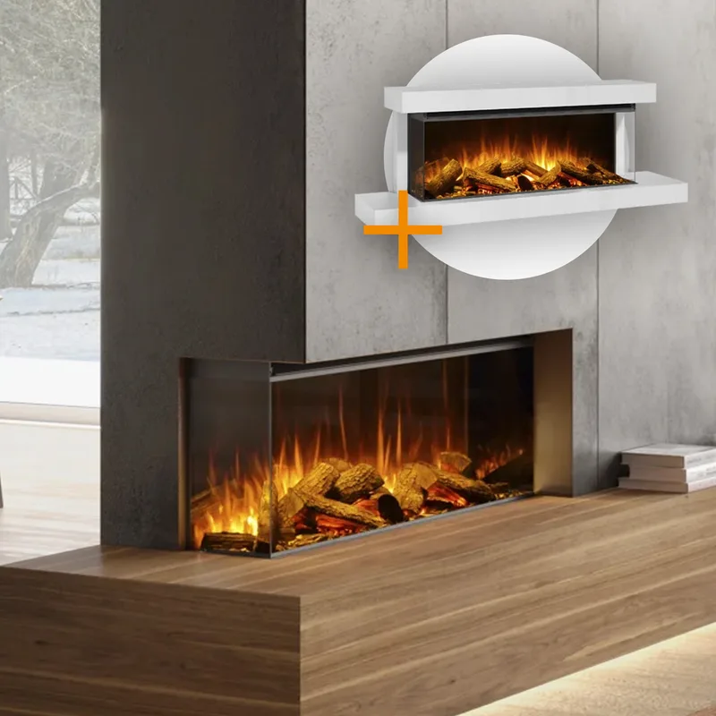 La Nordica Lumen 1200 Cheminée électrique LED blanc craie