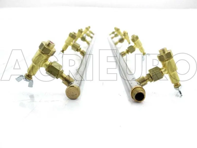 Couple de rampes inox de désherbage à jets papillon laiton 5+5 équipé de supports INOX