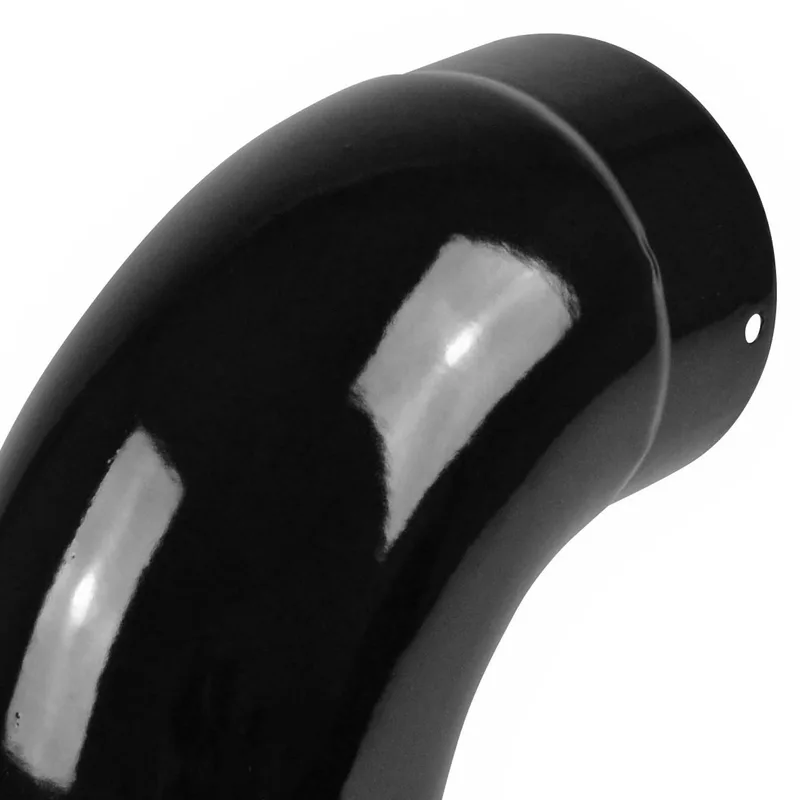 Coude de conduit de fumée / Coude de tuyau de poêle émaillé 150mm - Coude à 90° lisse Noir