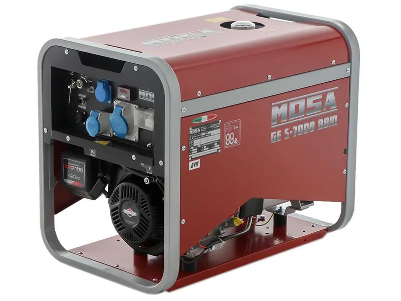 MOSA GE S-7000 BBM AVR EAS - Groupe électrogène à essence avec AVR 6.5 kw - Continu 5.4 kW monophasé + ATS - Moteur B&S XR2100