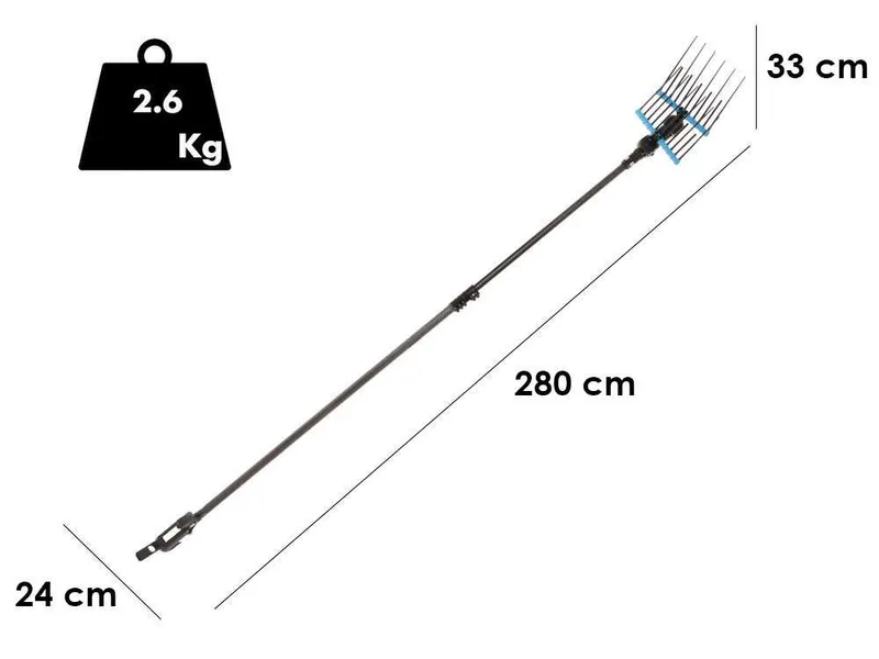 Campagnola alice STAR ECO - Perche en carbone - 210 - 280 cm - Peigne vibreur électrique