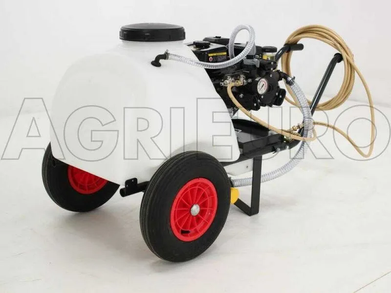 Groupe motopompe de pulvérisation Comet APS 41 - Loncin G 160 F et chariot avec cuve 120 L