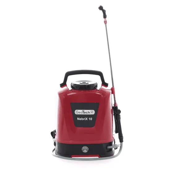 GeoTech NEBRIX 10 - Pompe de pulvérisation à dos à batterie - 10 litres - 12 V 2.6 Ah