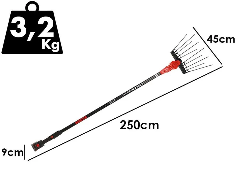 Aima Twigo Cordless - Peigne vibreur électrique à batterie - Perche fixe en aluminium - 3 x 21 V 5,2 Ah