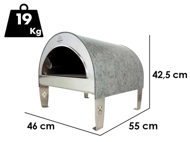 Pizza Party Ardore Perla - Four à pizza à gaz d'extérieur - Chambre de cuisson 40 x 40 cm - Sole en biscotto réfractaire