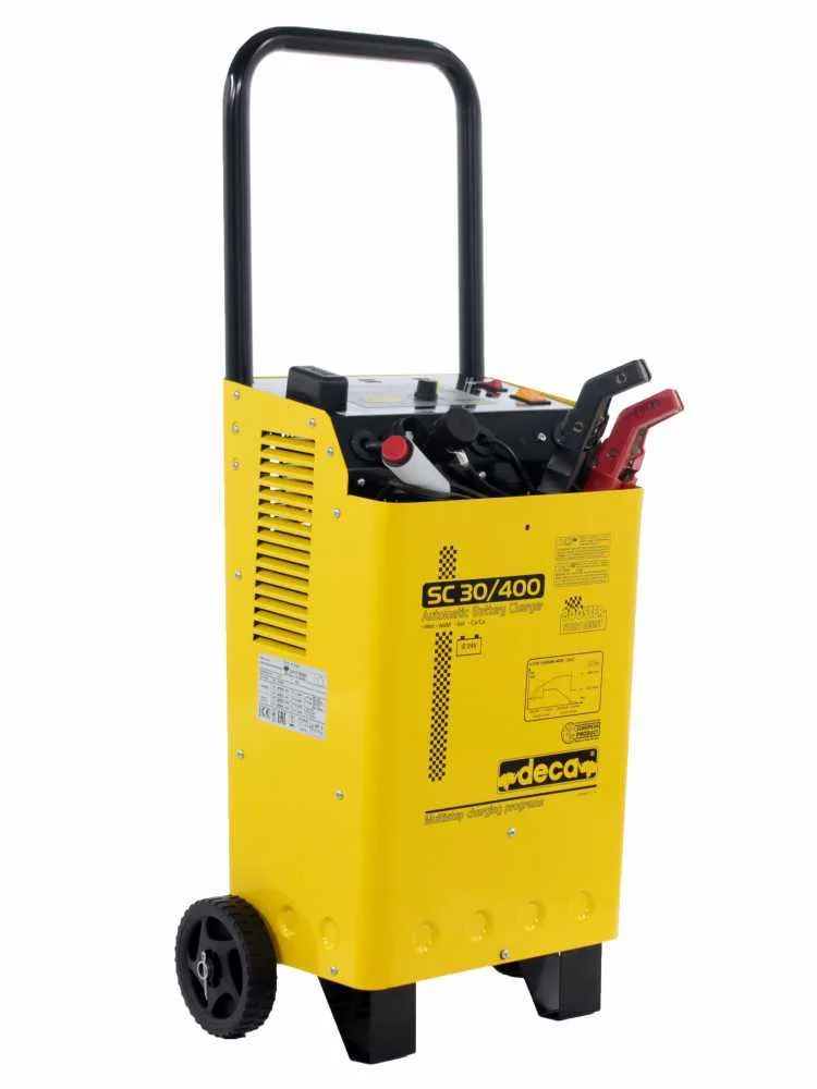 Deca SC 30/400 - Chargeur de batterie/démarreur 12-24V avec microprocesseur - monophasé - sur chariot
