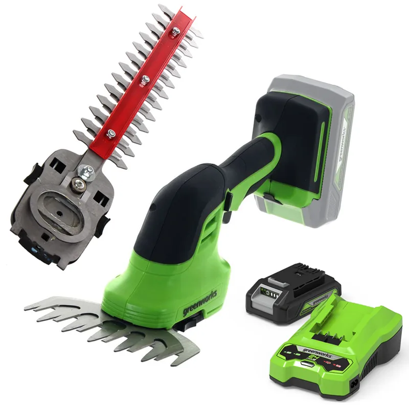 GREENWORKS G24SHT - Cisaille à gazon à batterie - Sculpte-haie - 24V 2Ah
