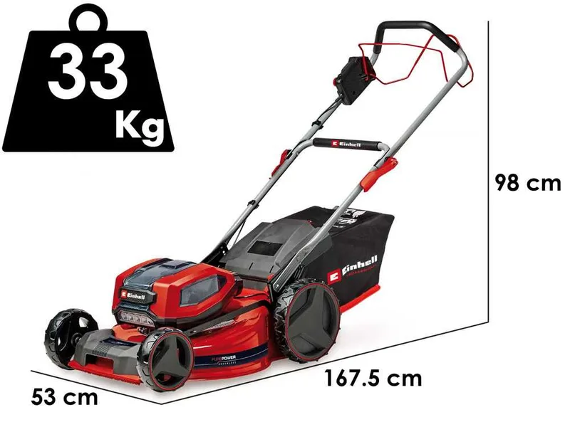 Einhell GP-CM 36/52 S Li BL - Tondeuse à gazon à batterie - 4 x 18 V / 5.2 Ah - Coupe 52 cm