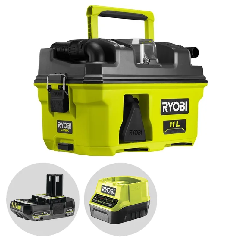 Ryobi RV1811-0 - Aspirateur portable pour eau et poussières, à batterie - 18 V 2 Ah