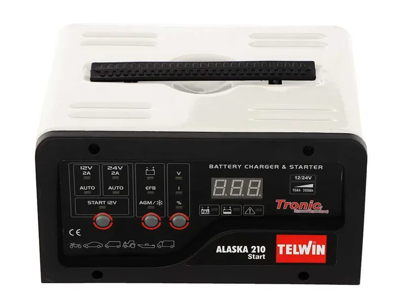 Telwin Alaska 210 Start - Chargeur de batterie, démarreur et mainteneur de charge - Batteries au plomb 12/24V