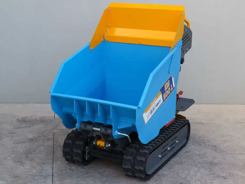 EuroMech EM500L-Dump - Brouette à moteur avec benne dumper hydraulique 500Kg - Transmission hydrostatique