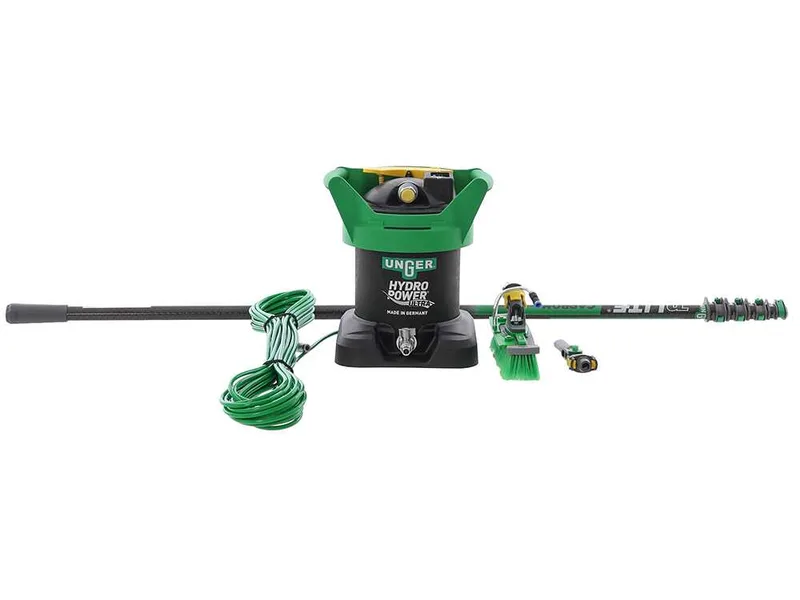 Unger Hydropower Ultra DI - Kit de nettoyage pour vitres et panneaux photovoltaïques - Perche télescopique en carbone 170-600 cm