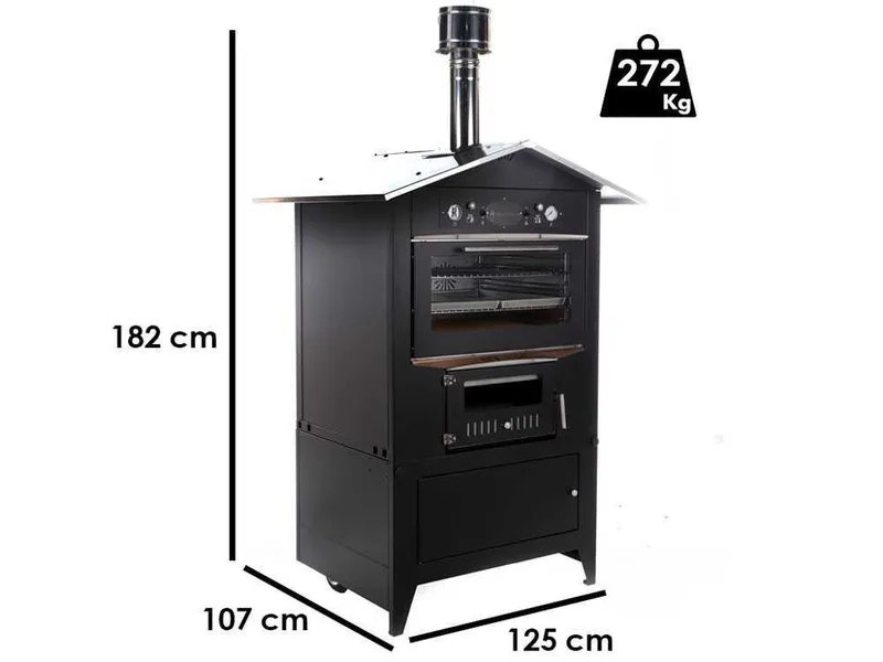 Rossofuoco Sedicinoni 80 - Four à bois d'extérieur black