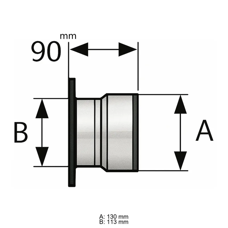 Schiedel adaptateur modérateur de tirage Ø130 mm pour PRIMA PLUS té pour raccord Ø113 mm simple paroi mat