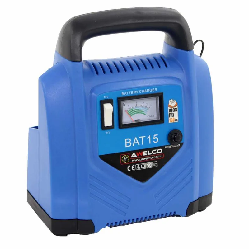 Awelco BAT 15 - Chargeur de voiture portable - alimentation monophasée - batteries 12/24V
