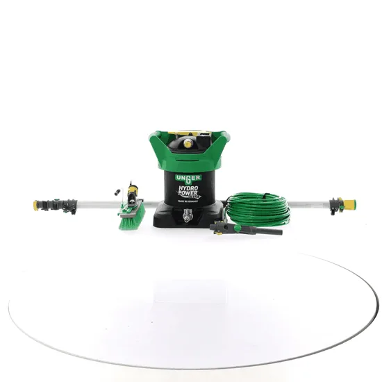Unger Hydropower Ultra S - Kit de nettoyage pour vitres et panneaux photovoltaïques - Perche télescopique en aluminium 134-450 cm