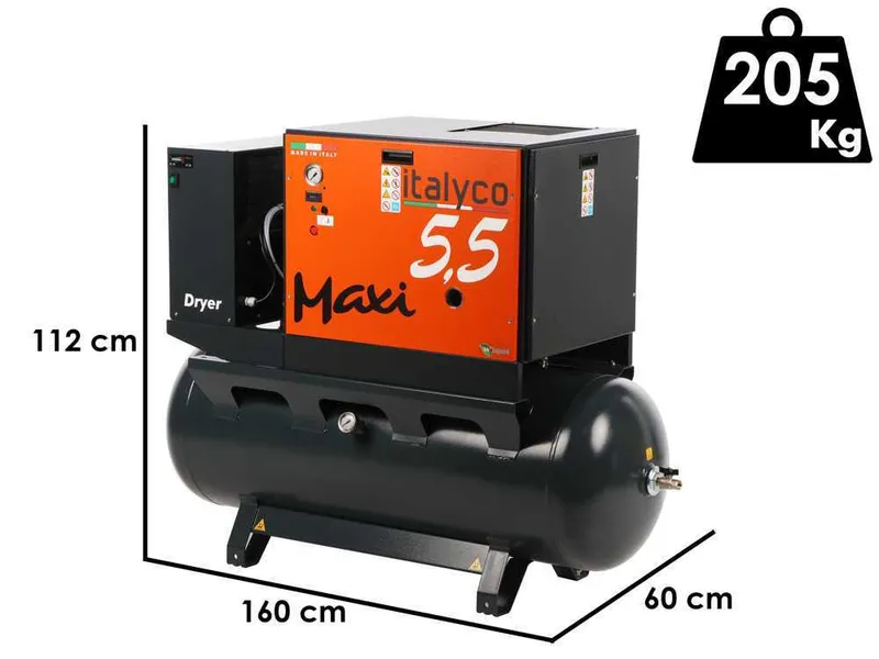 Italyco Maxi 6/270 D - Compresseur rotatif à vis - Pression max 10 bar