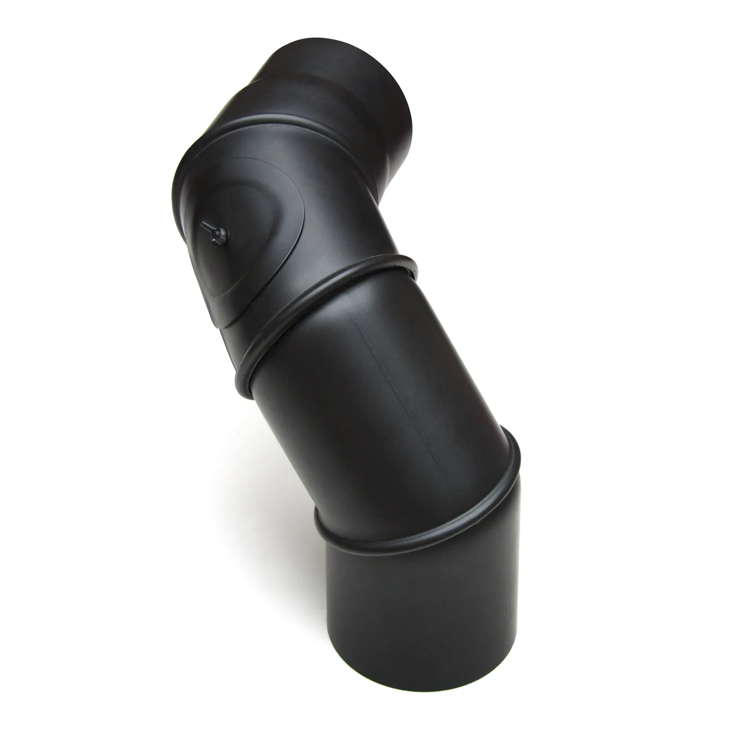 Raik Basic coude multiple 120 mm noir avec porte – 4 pièces pour tuyau de fumée / conduit de fumée