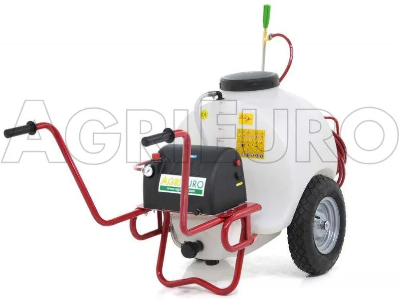 Pulvérisateur sur chariot à batterie 12V de 120 L PRO - Pompe de pulvérisation électrique avec attelage