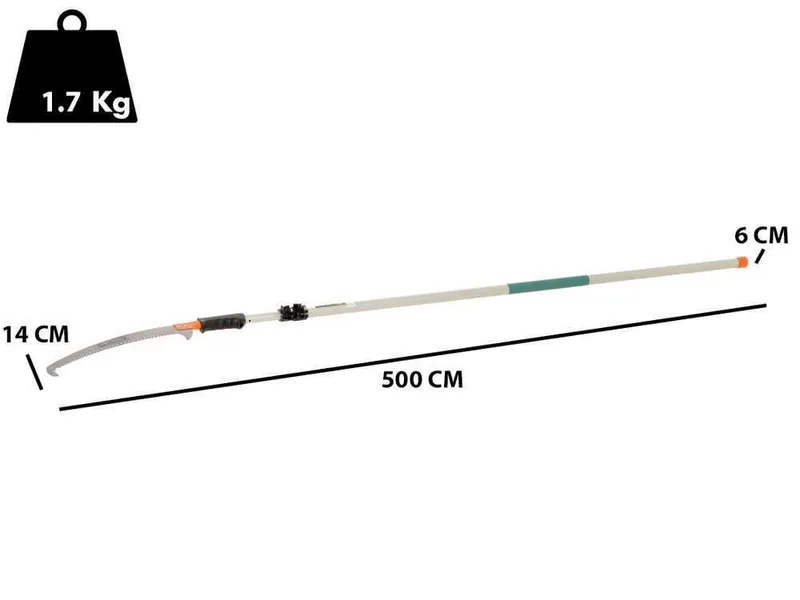 GeoTech STP-500A - Scie de jardin sur perche télescopique - 230-500cm