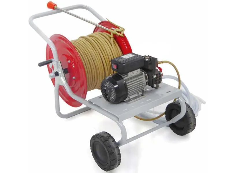 Motopompe de pulvérisation électrique sur chariot - Pompe Dal Degan DL218 - 20 bars max - 18L/min