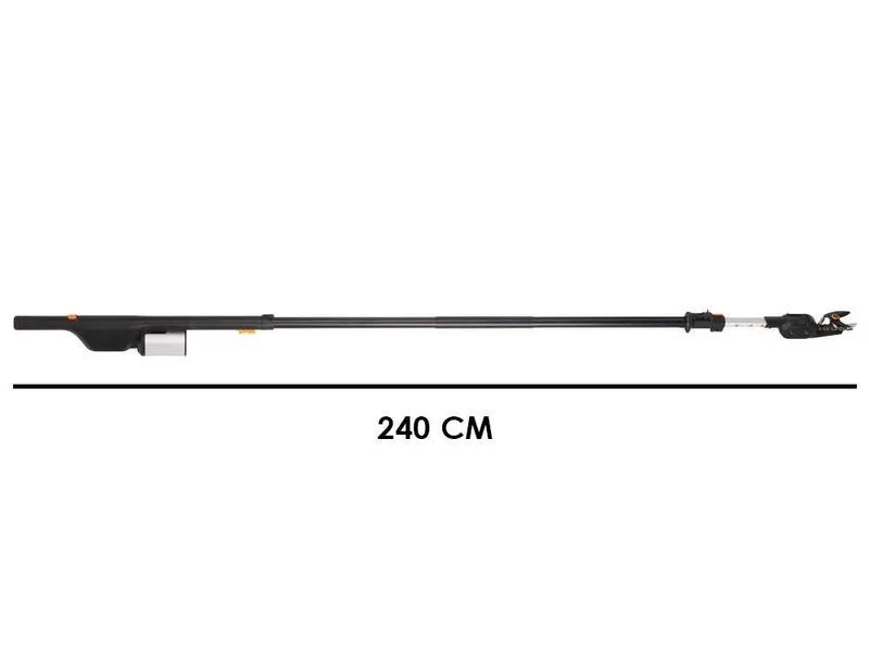 Fiskars eTree Pruner bypass - Échenilloir à batterie - 240/400 cm - 24 V - 2 x 12 V 4 Ah - Diamètre de coupe 32 mm