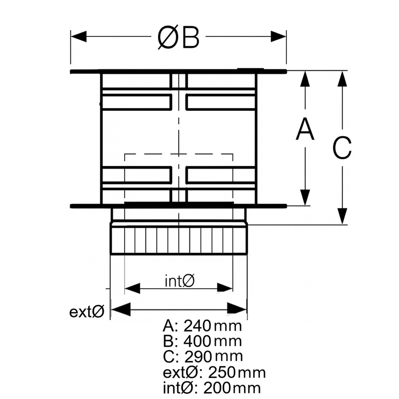 Schiedel ICS chapeau pare-pluie AntiSplash avec grille pare-étincelles Ø200 mm double paroi brillant