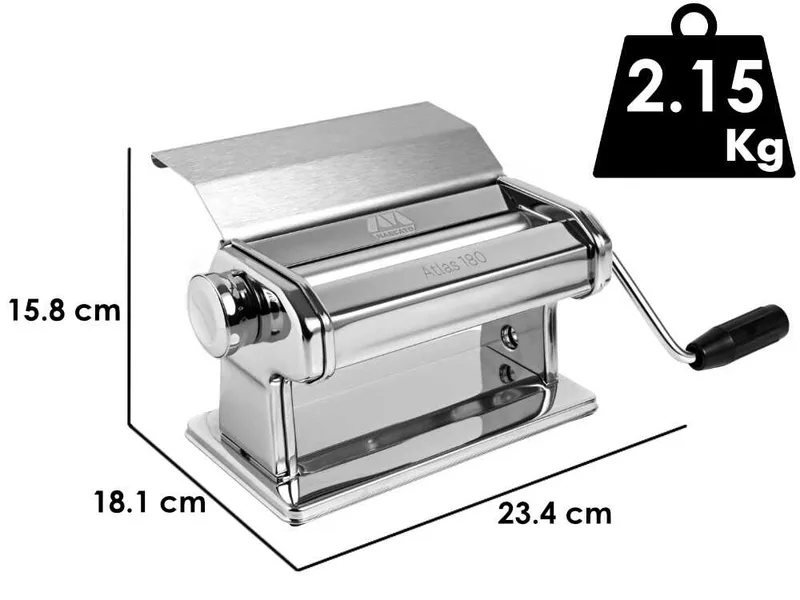 Marque Atlas 180 Slide - Machine à pâtes manuelle en acier chromé