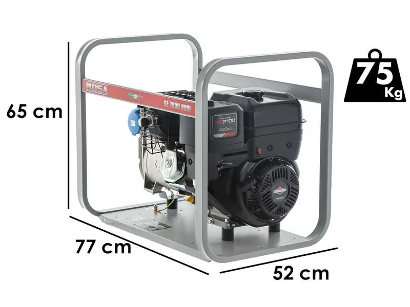 MOSA GE 7000 BBM - Groupe électrogène à essence 6 KW - Continue 5 kW Monophasé - Moteur B&S XR2100