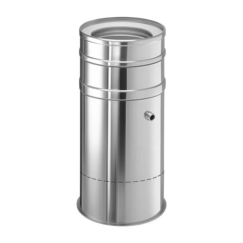 Schiedel ICS partie pied raccourcissable pour montage au sol Ø130 mm avec évacuation latérale double paroi brillant
