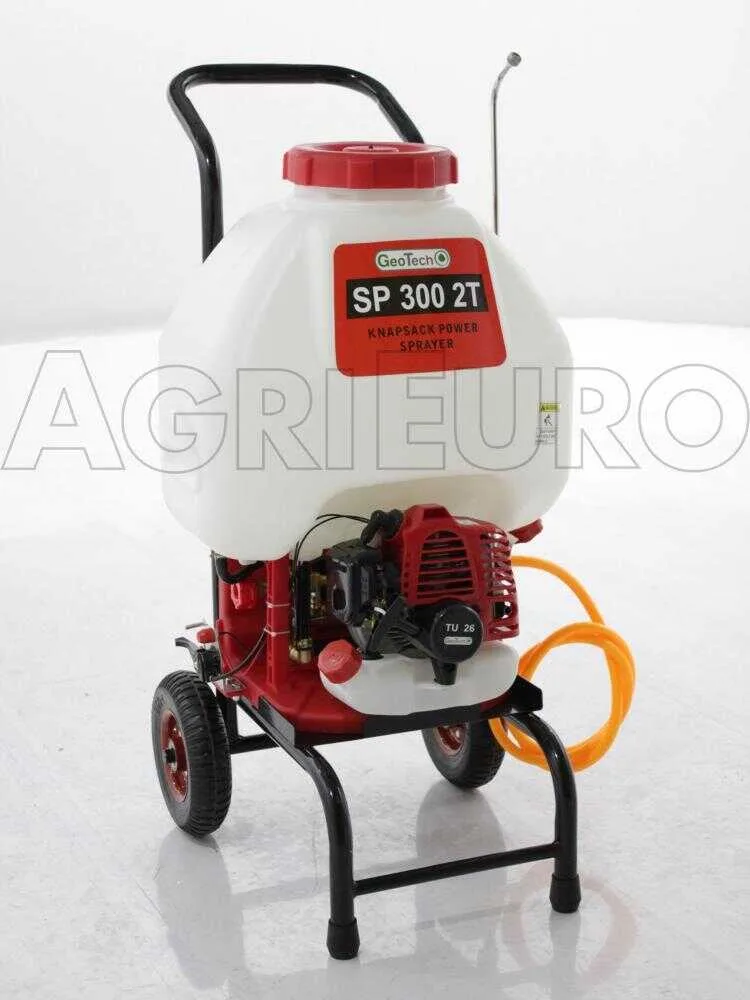 Pulvérisateur thermique avec chariot ou à dos GeoTech SP 300 2T moteur essence 2 temps