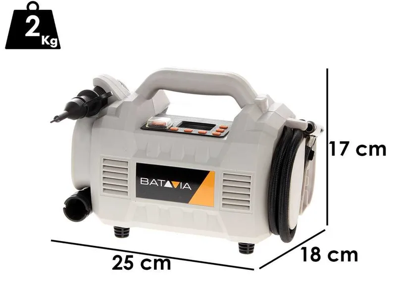 Compresseur à batterie portatif Batavia - Avec batterie de 18V/2.0 Ah et chargeur