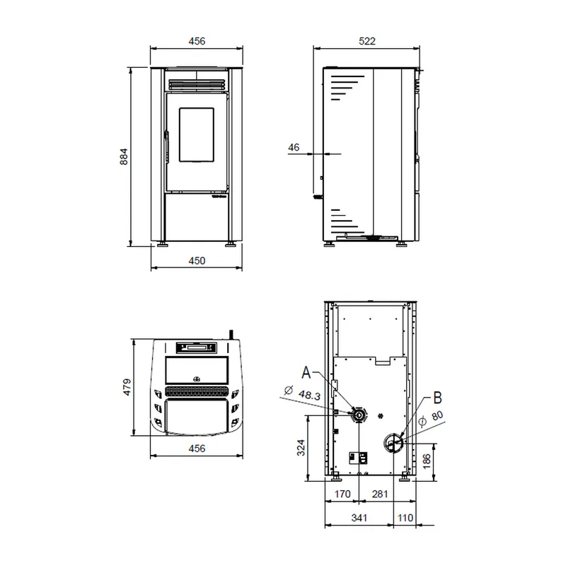 Extraflame Ketty 5.0 poêle à granulés acier blanc
