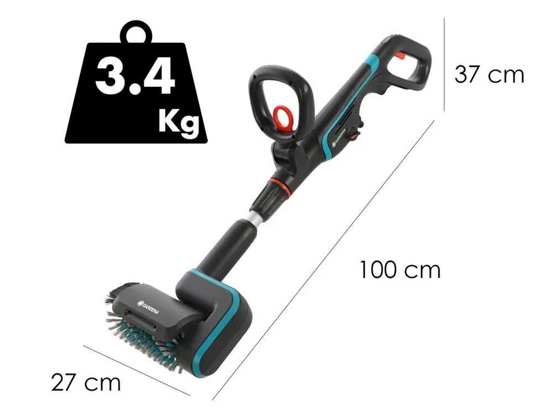 Gardena AquaBrush Patio 03/18V P4A - Nettoyeur de sols à batterie - avec starter kit 18V - 2.5Ah