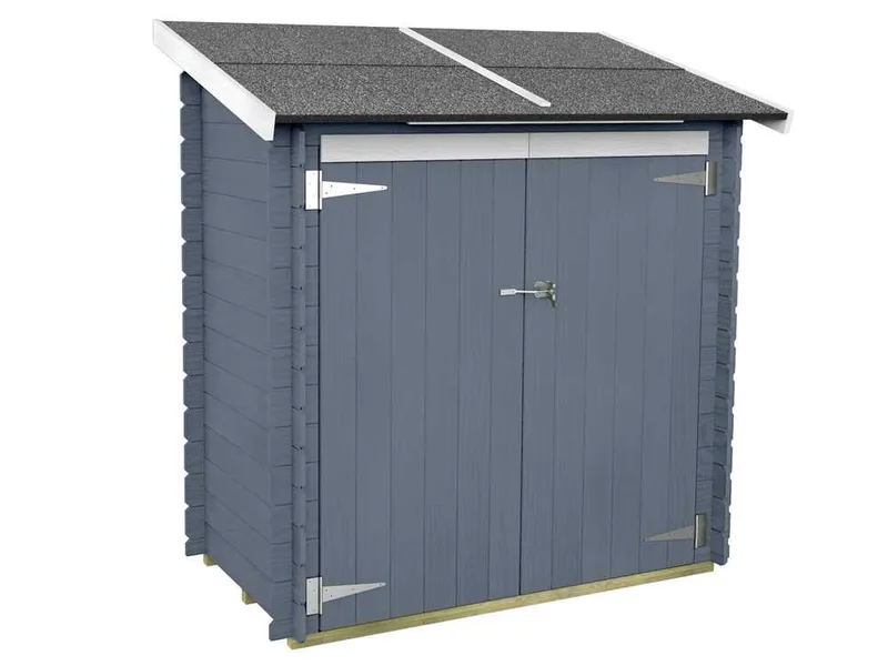 Alce Ambrogio 155x85 gris - Abri de jardin en bois - Toit à une pente - 155x85x165 cm