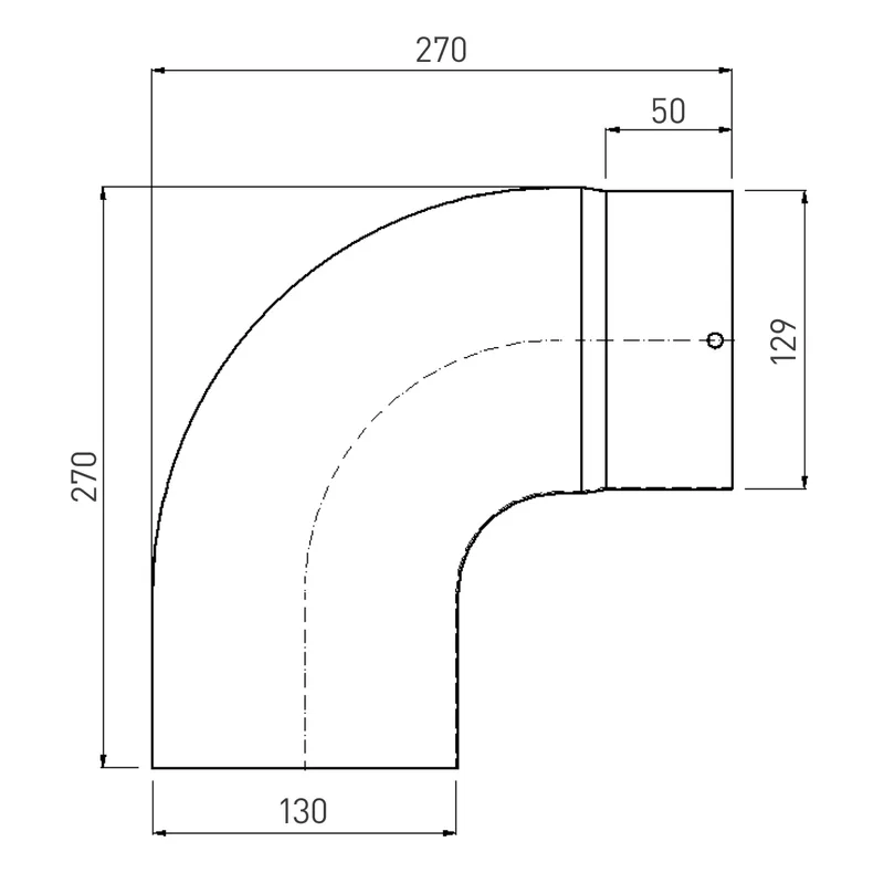 Coude de conduit de fumée / Coude de tuyau de poêle émaillé 130mm - Coude lisse à 90° Blanc