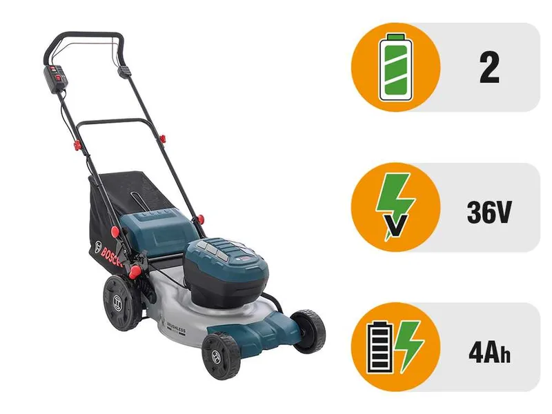 Bosch Professional GRA 18V2-46 SP - Tondeuse à gazon à batterie - 2x18 V 5,5 Ah - Largeur de coupe 46 cm