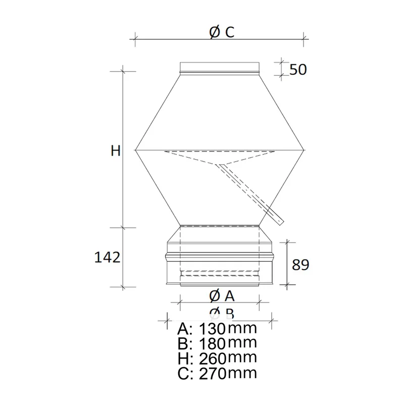 Schiedel ICS chapeau déflecteur Ø130 mm double paroi brillant
