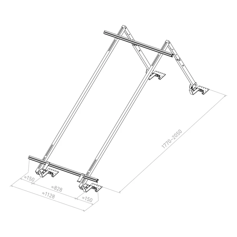 Sunex Kit de montage sur toit incliné de 10 à 25 degrés pour 1 collecteur solaire AMP 2.0