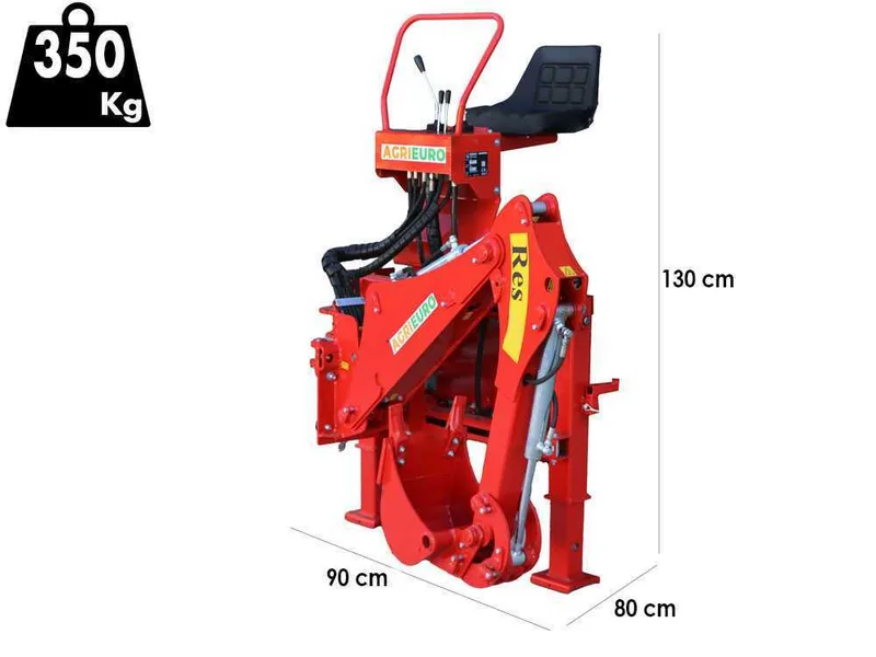 Agrieuro Top Line RES15 - Pelle rétro pour tracteur avec déplacement latéral