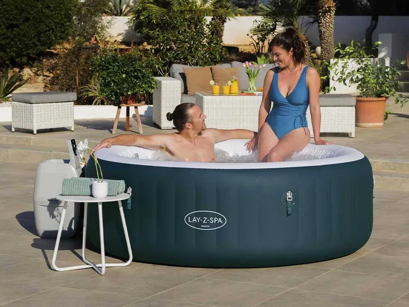 Bestway Lay-Z-Spa Miami AirJet 6001D vert - Ø196x66 cm - Spa gonflable pour 5-6 personnes