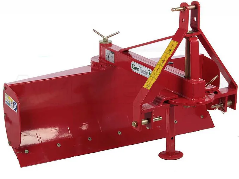 Niveleuse pour tracteur GeoTech DL140 à rotation lame 360° et Bras orientable
