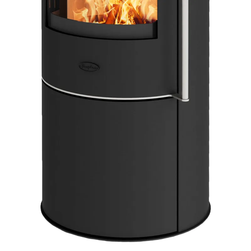 Fireplace Elite Toronto Poêle à bois en acier noir avec plaque de recouvrement en stéatite.