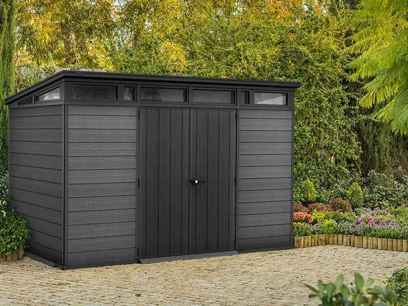 Keter Cortina 11 x 7 - Abri de jardin - Avec porte à double battant - 340 × 218 × 226 cm