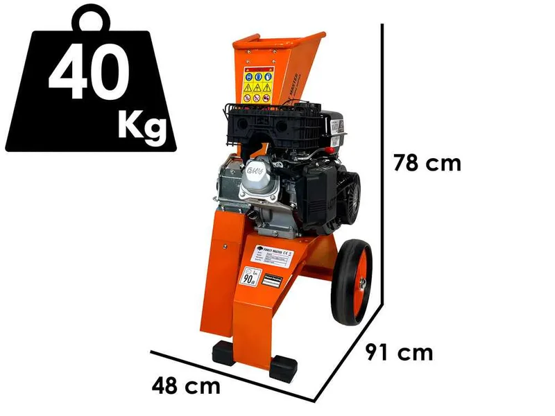 Forest Master FM6DDES-MUL - Broyeur à essence - Moteur à essence LCT de 6 CV - Démarrage électrique
