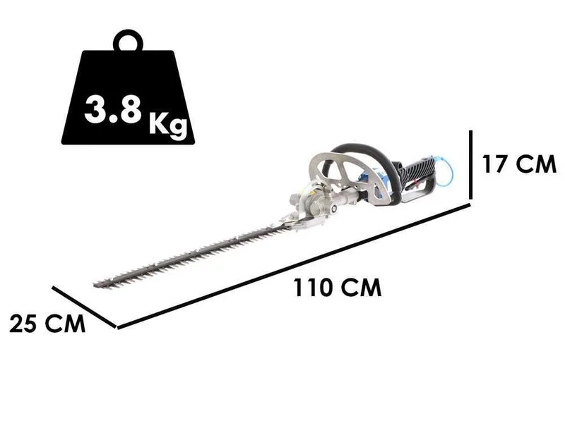 Taille-haies trimmer pneumatique Paterlini - lame de 60 cm - inclination jusqu'à 90 degrés