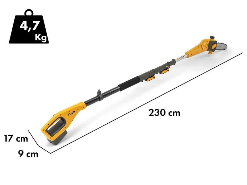Stiga MT 100e Kit - Élagueuse - Taille-haie sur perche de rallonge - 20V/4Ah